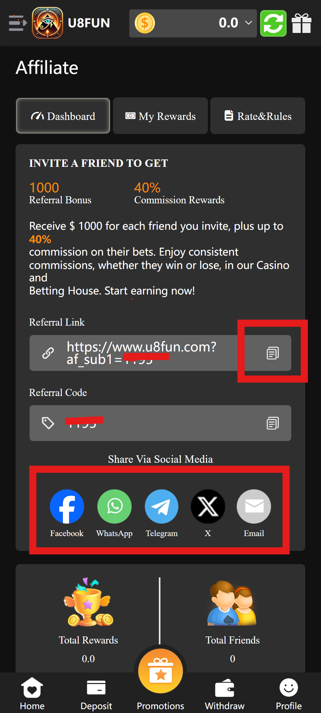 Affiliate program U8fun 3