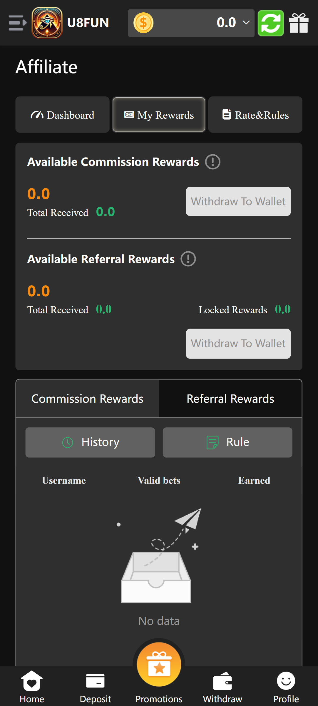 Affiliate program U8fun 4